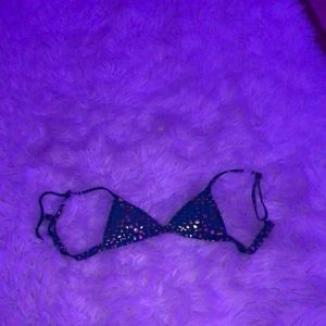 teal & gold bikini top